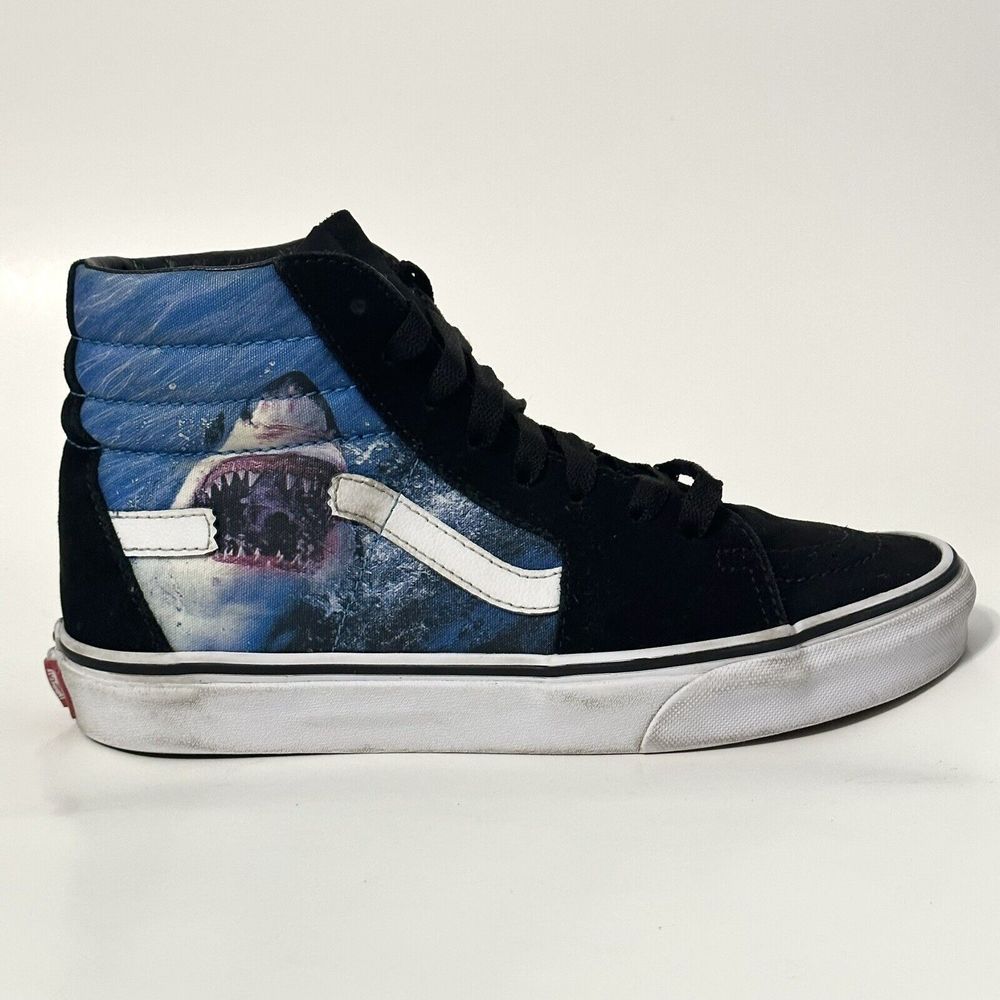VANS Sk8 Hi Top Discovery Shark Week Skate Sneaker Shoes Men's Size 6 / W 7.5 - Picture 10 of 16